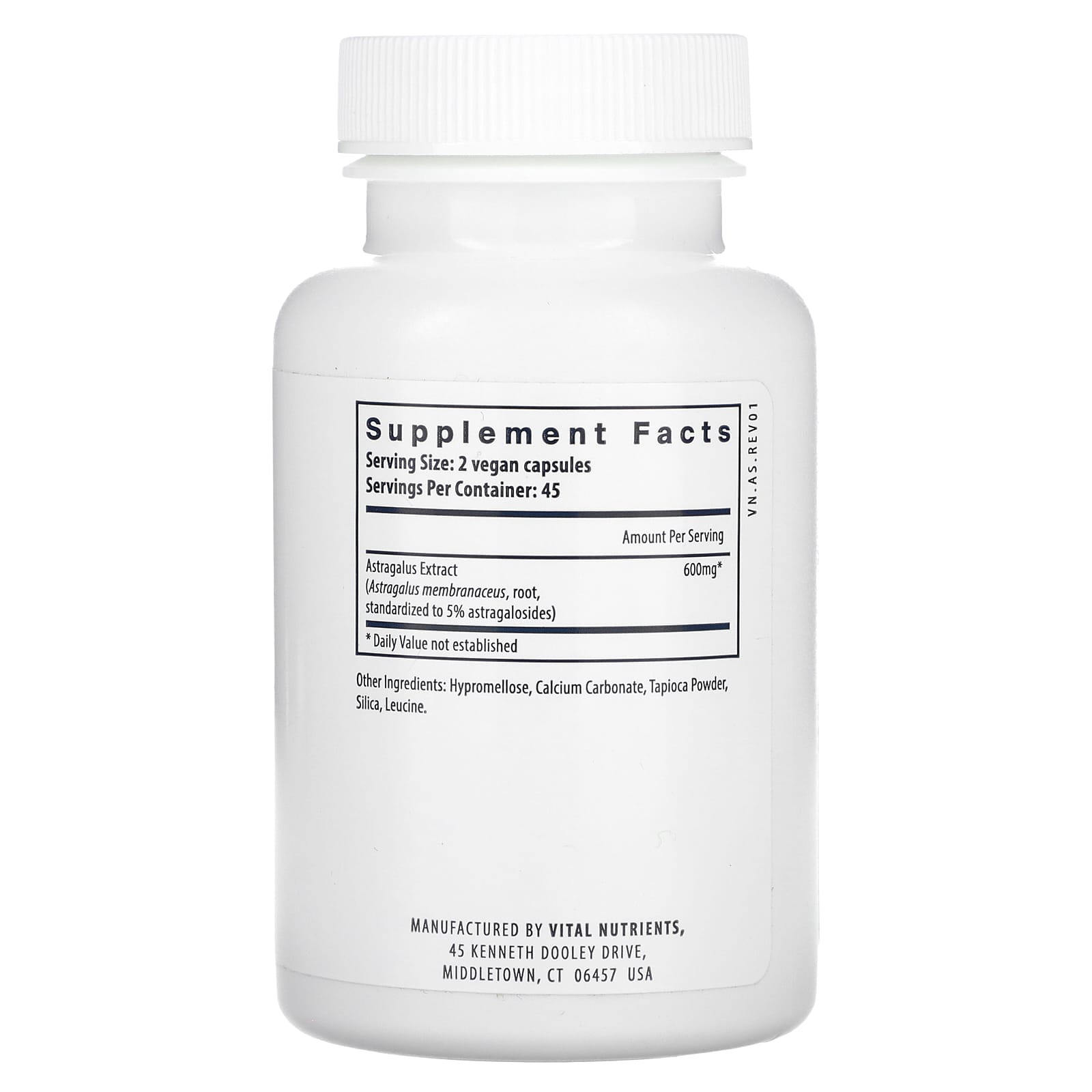 Vital Nutrients, Astragalus Root Extract, 90 Vegan Capsules UPC 693465201114 | HiLife Vitamins