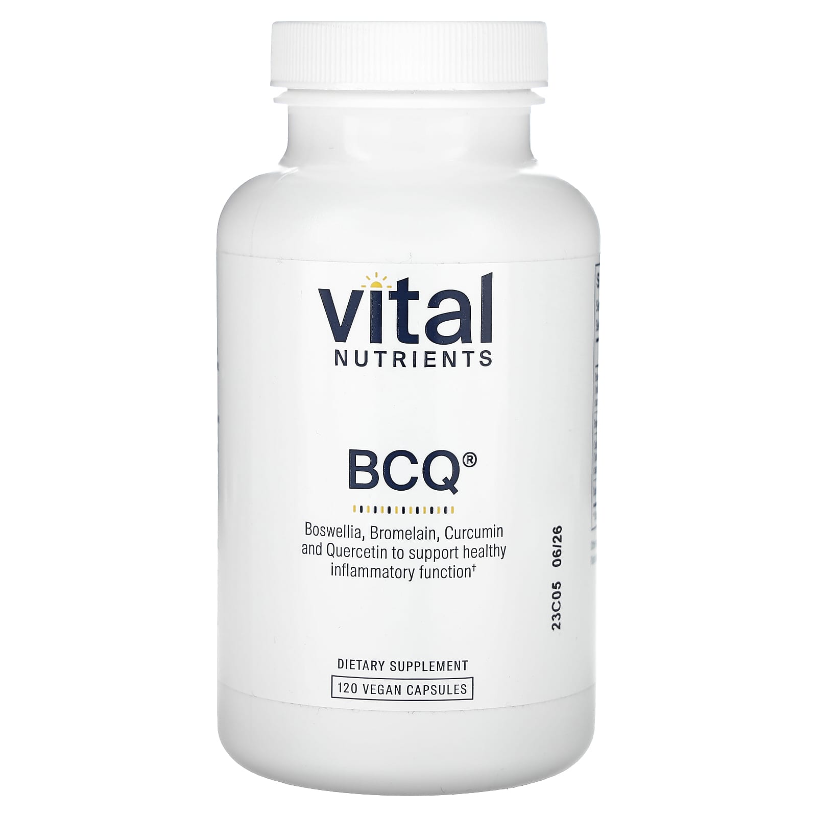 Vital Nutrients, BCQ, 120 Vegan Capsules UPC 693465202210 | HiLife Vitamins