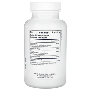 Vital Nutrients, BCQ, 120 Vegan Capsules UPC 693465202210 | HiLife Vitamins