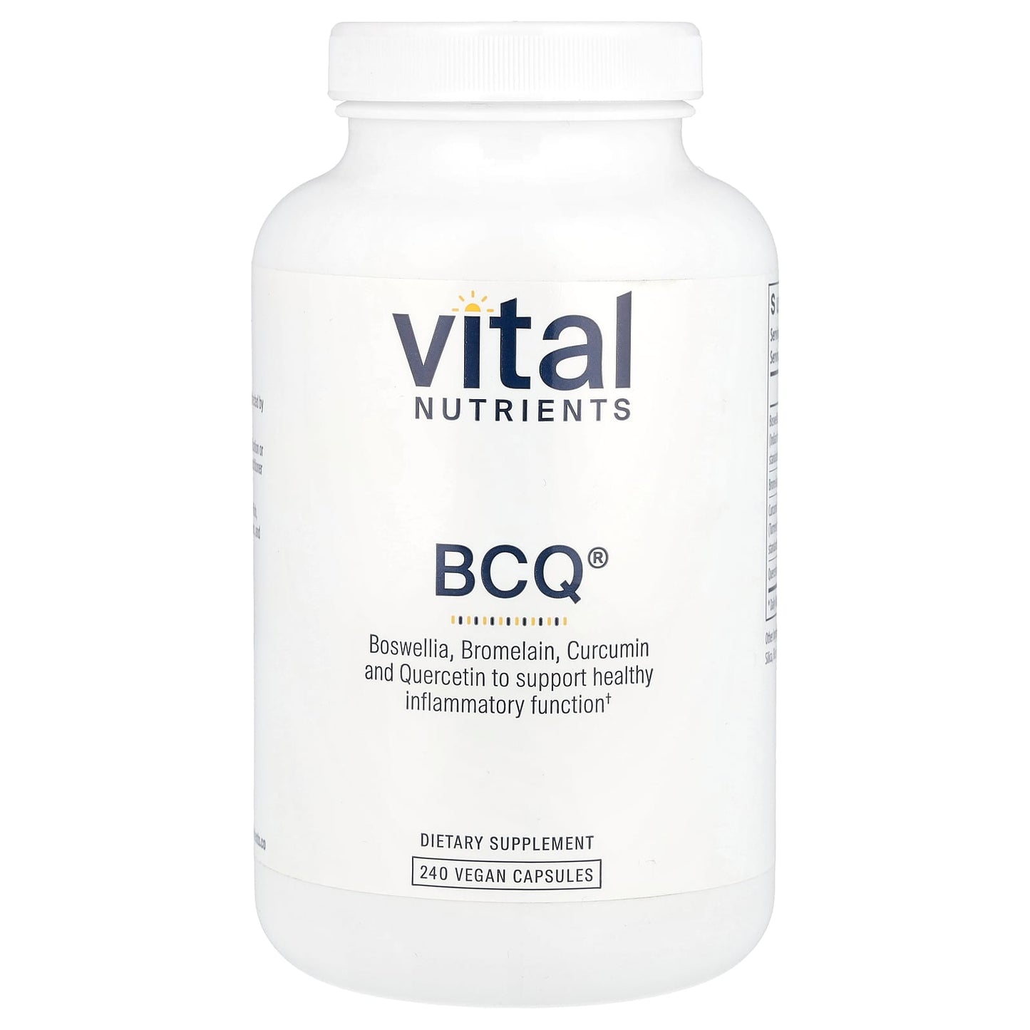 Vital Nutrients, BCQ®, 240 Vegan Capsules - 693465202319 | Hilife Vitamins