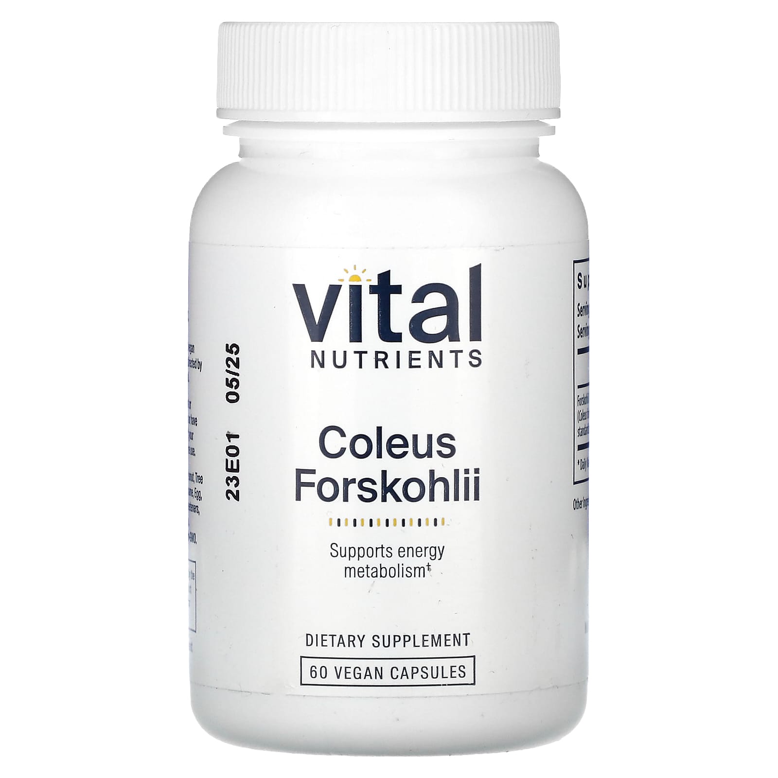 Vital Nutrients, Coleus Forskohlii, 60 Vegan Capsules UPC 693465207116 | HiLife Vitamins