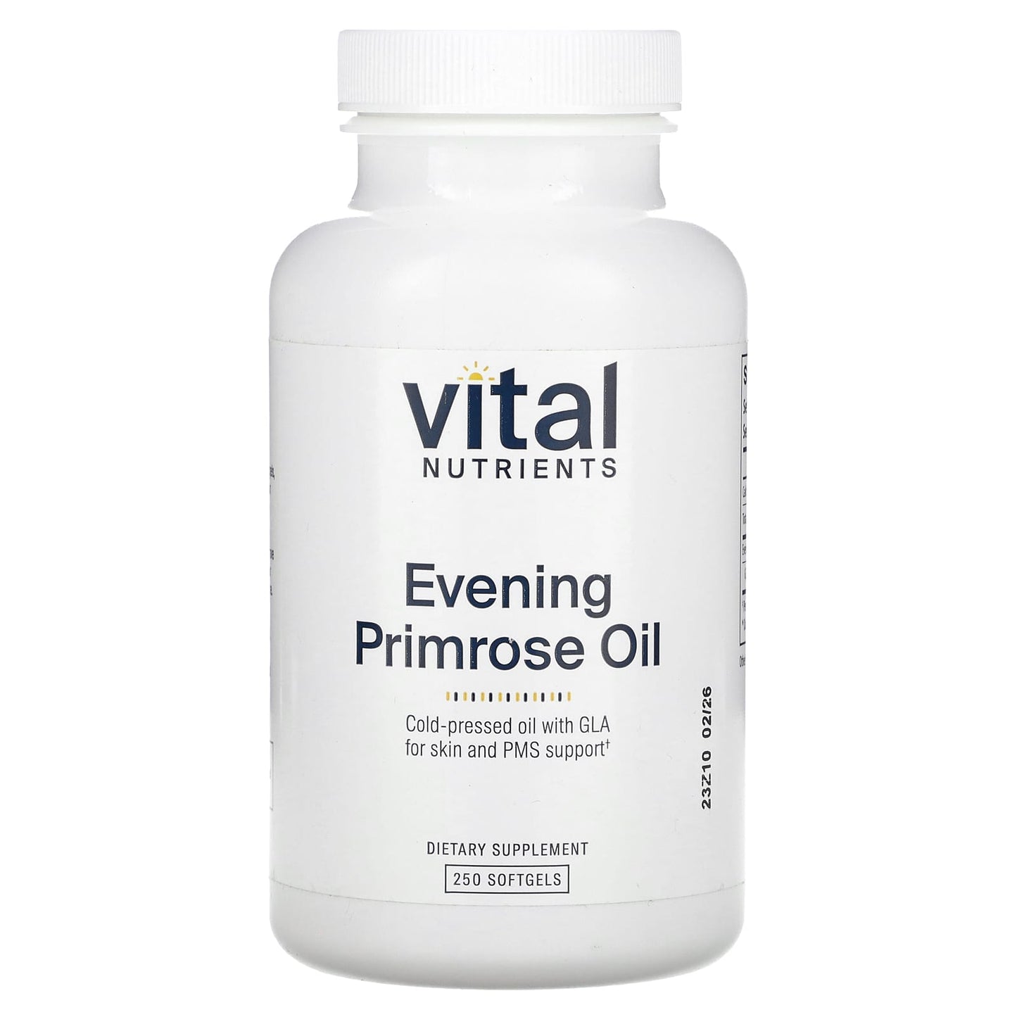 Vital Nutrients, Evening Primrose Oil, 250 Softgels UPC 693465210215 | HiLife Vitamins
