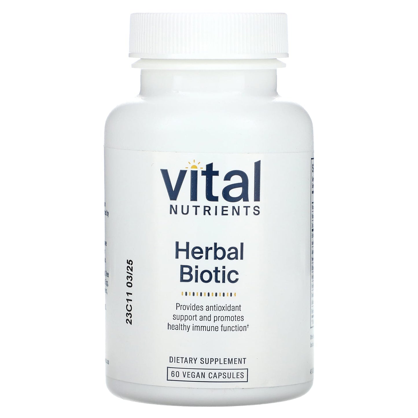 Vital Nutrients, Herbal Biotic, 60 Vegan Capsules UPC 693465221112 | HiLife Vitamins