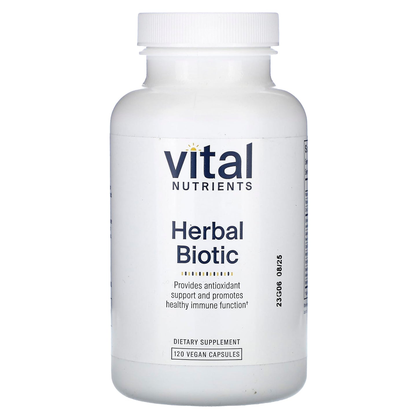 Vital Nutrients, Herbal Biotic, 120 Vegan Capsules UPC 693465221211 | HiLife Vitamins