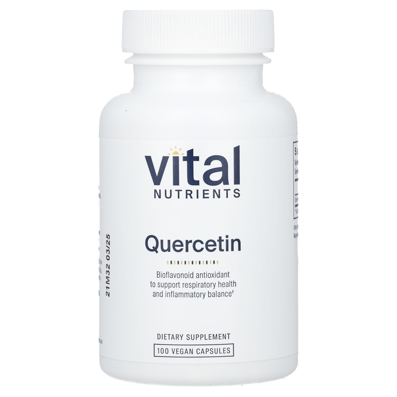 Vital Nutrients, Quercetin, 500 mg, 100 Vegan Capsules UPC 693465229118 | HiLife Vitamins