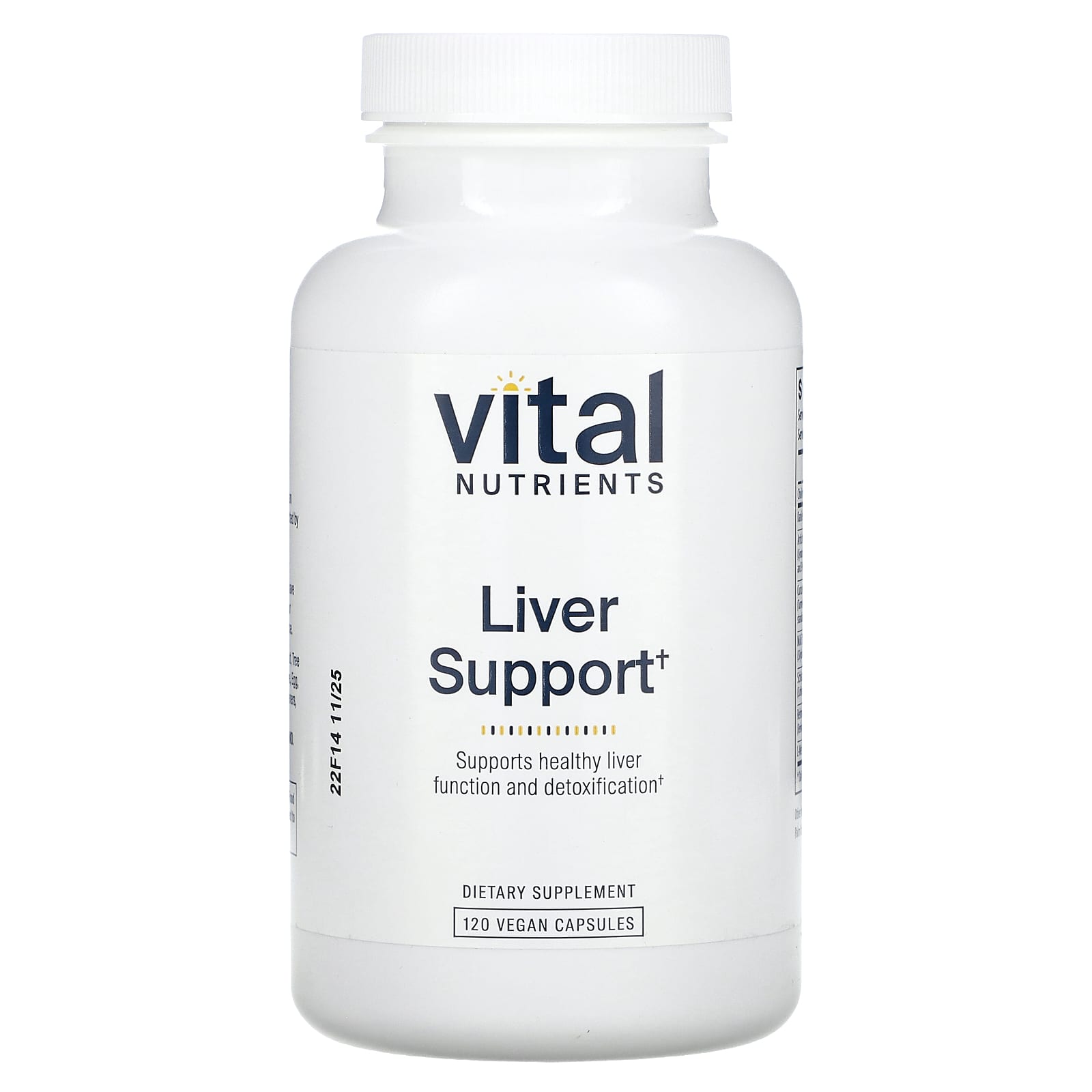 Vital Nutrients, Liver Support, 120 Vegan Capsules UPC 693465235218 | HiLife Vitamins