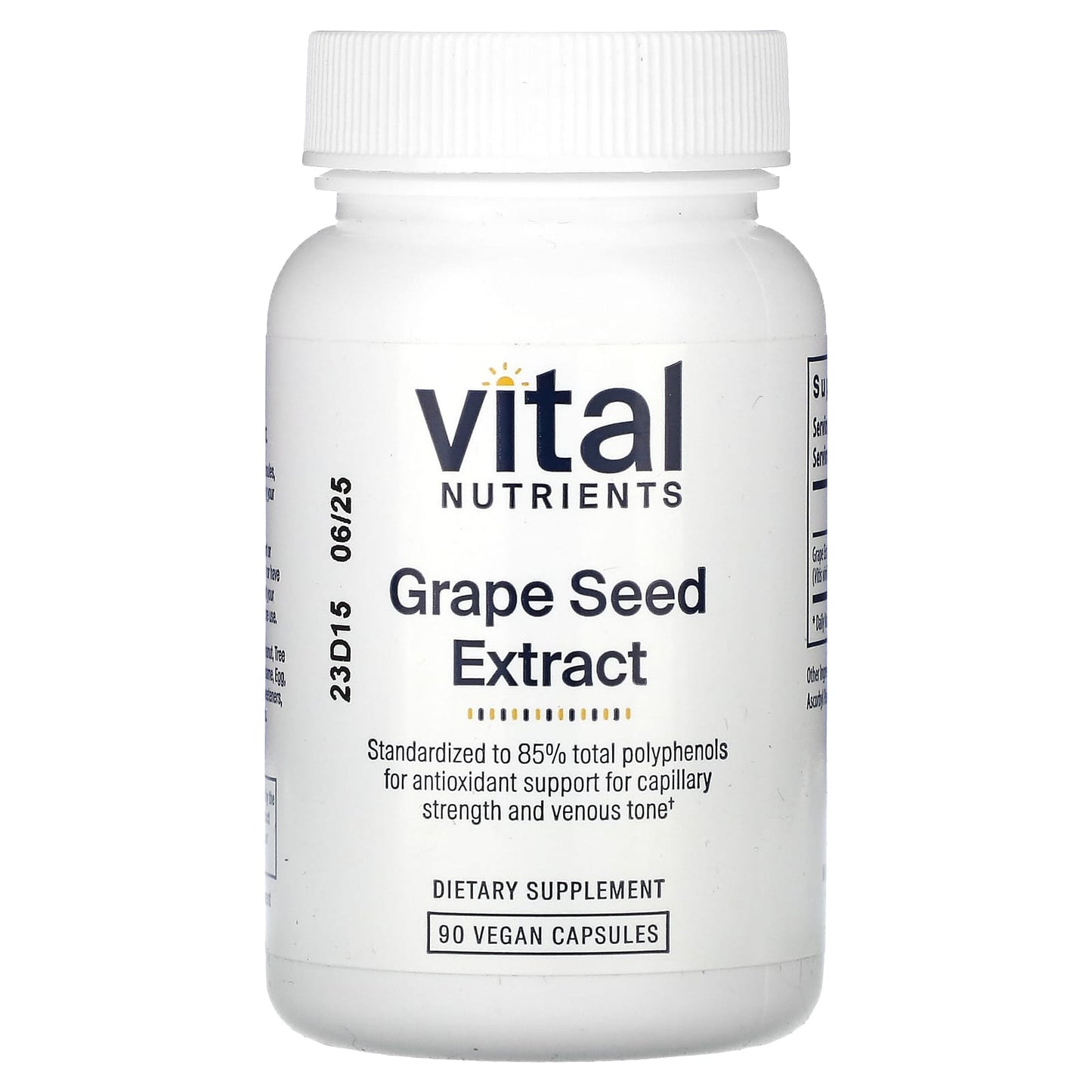 Vital Nutrients, Grape Seed Extract, 90 Vegan Capsules UPC 693465246115 | HiLife Vitamins