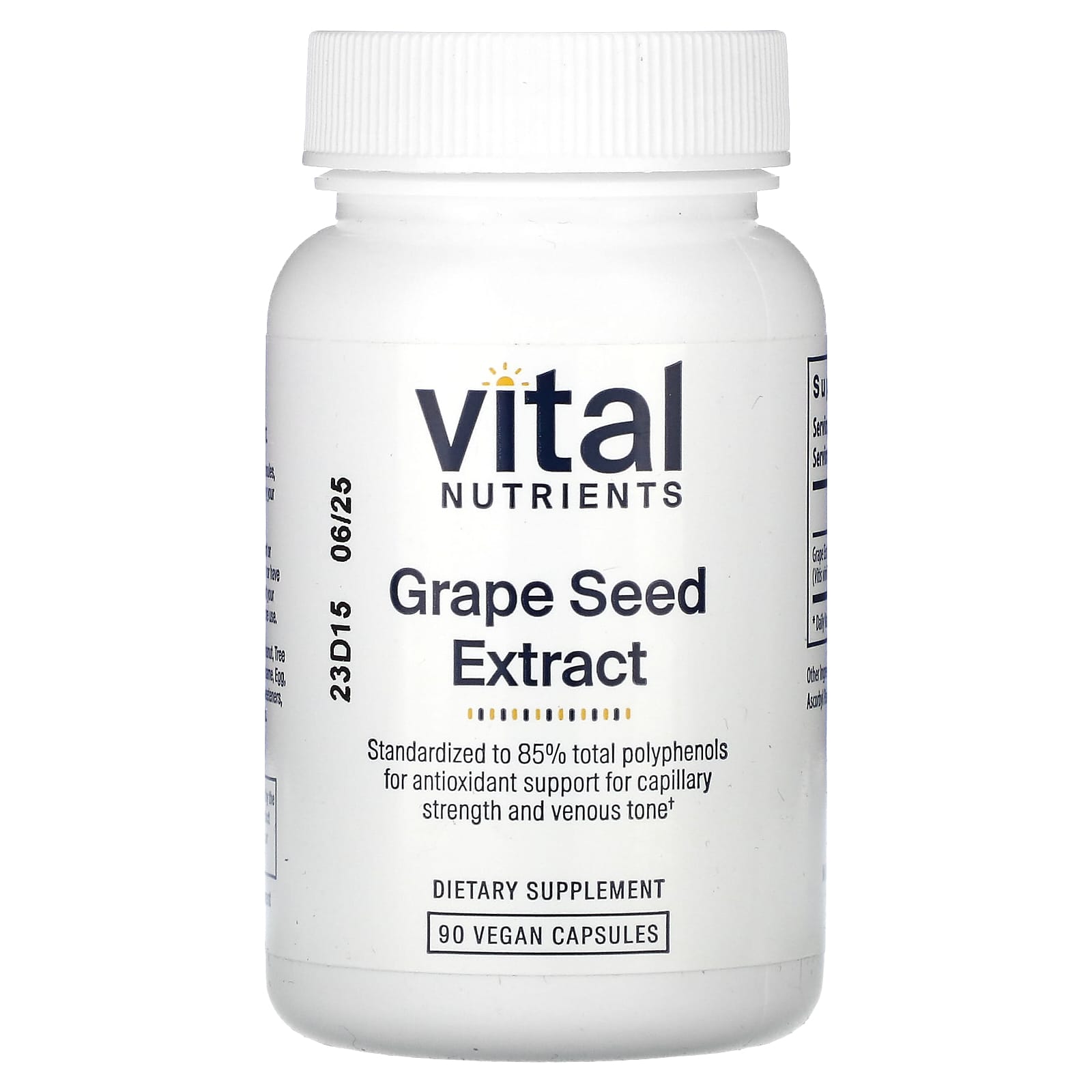 Vital Nutrients, Grape Seed Extract, 90 Vegan Capsules UPC 693465246115 | HiLife Vitamins