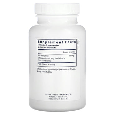 Vital Nutrients, Schisandra Extract, 90 Vegan Capsules UPC 693465251119 | HiLife Vitamins