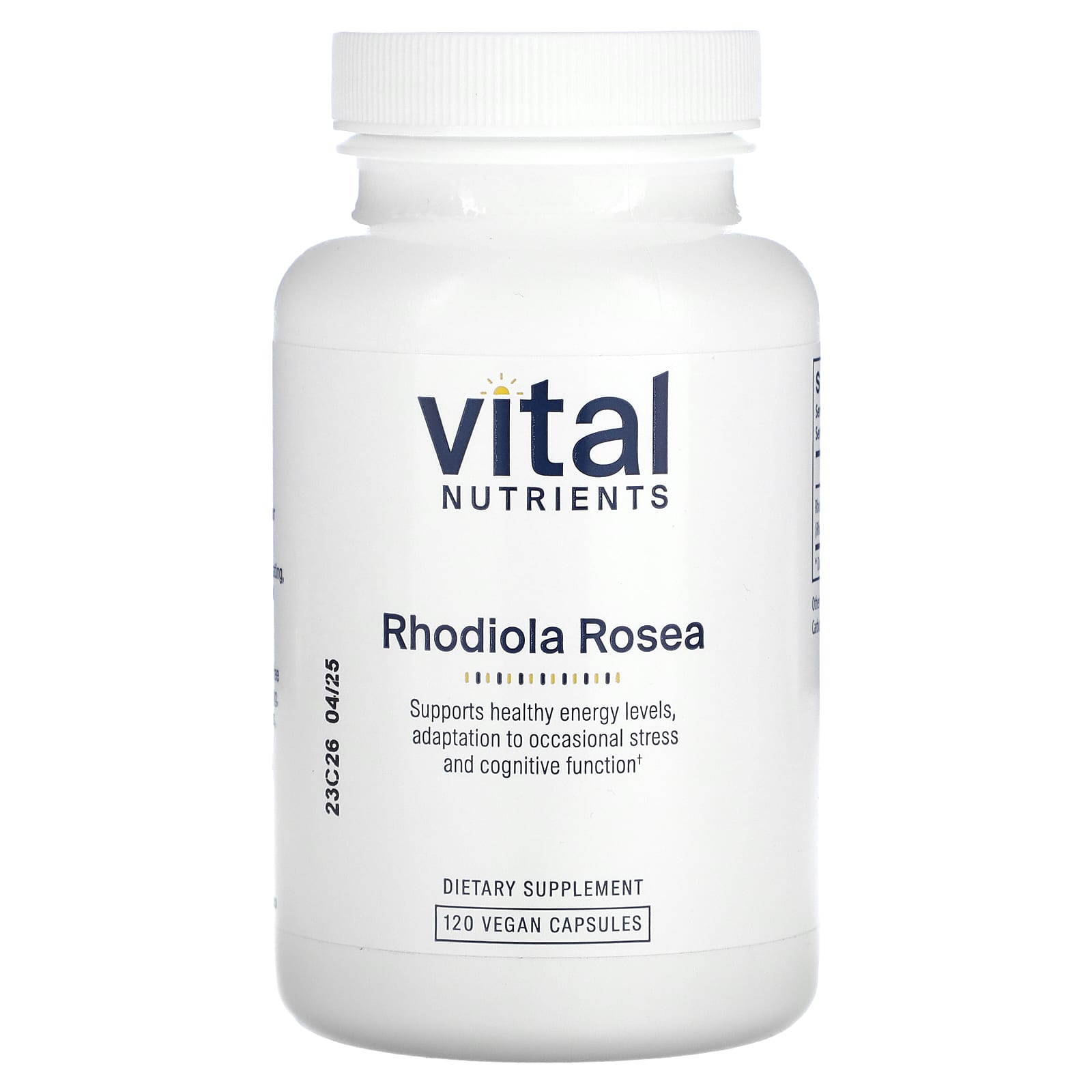 Vital Nutrients, Rhodiola Rosea, 120 Vegan Capsules UPC 693465257210 | HiLife Vitamins