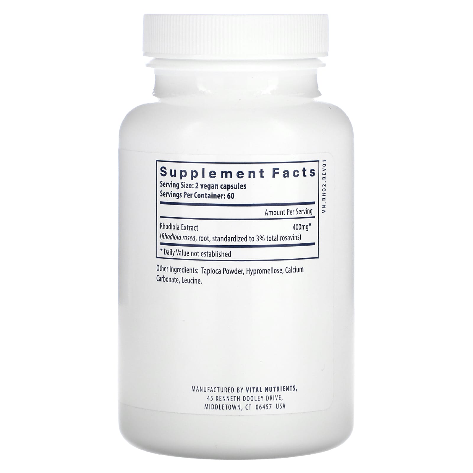 Vital Nutrients, Rhodiola Rosea, 120 Vegan Capsules UPC 693465257210 | HiLife Vitamins