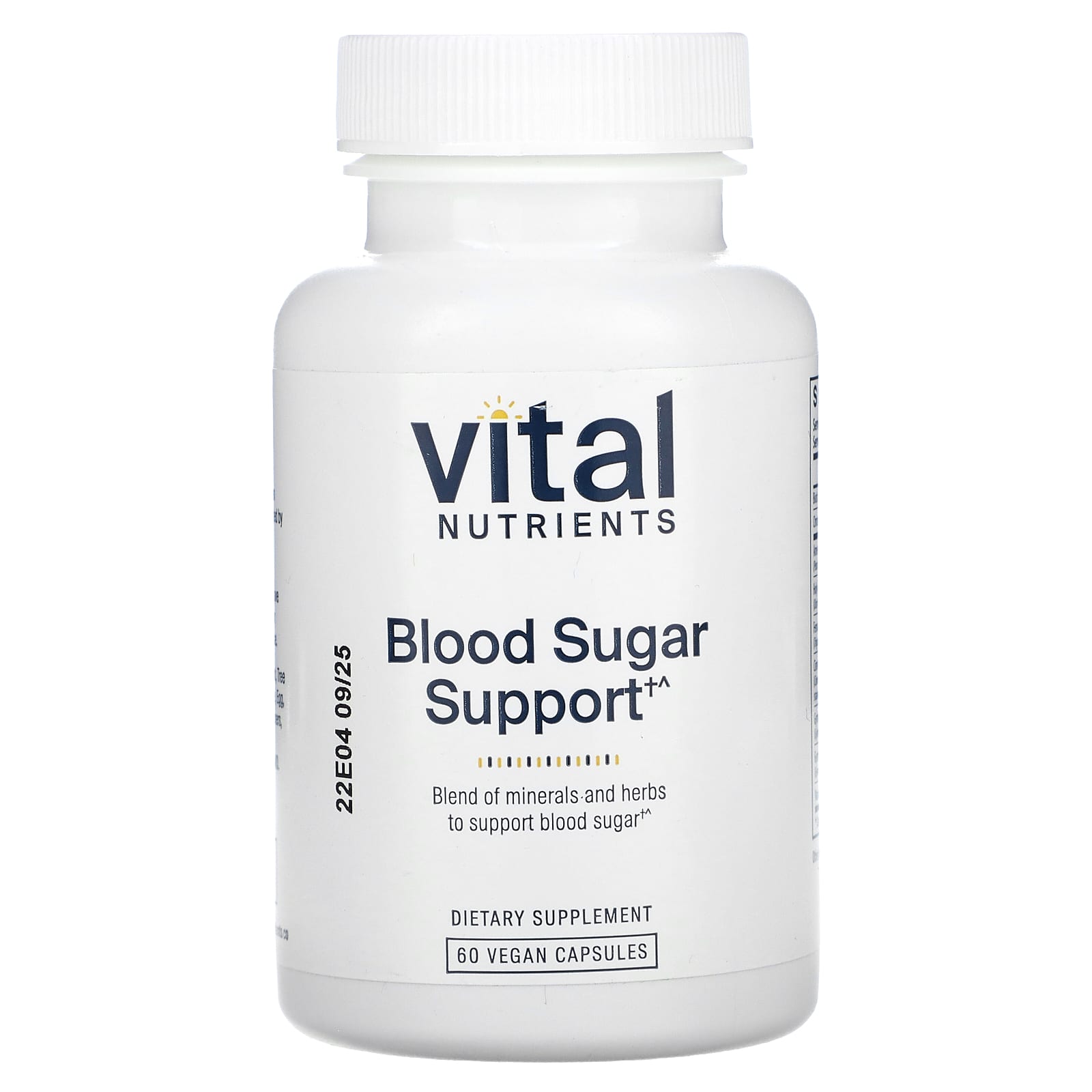 Vital Nutrients, Blood Sugar Support, 60 Vegan Capsules UPC 693465258118 | HiLife Vitamins