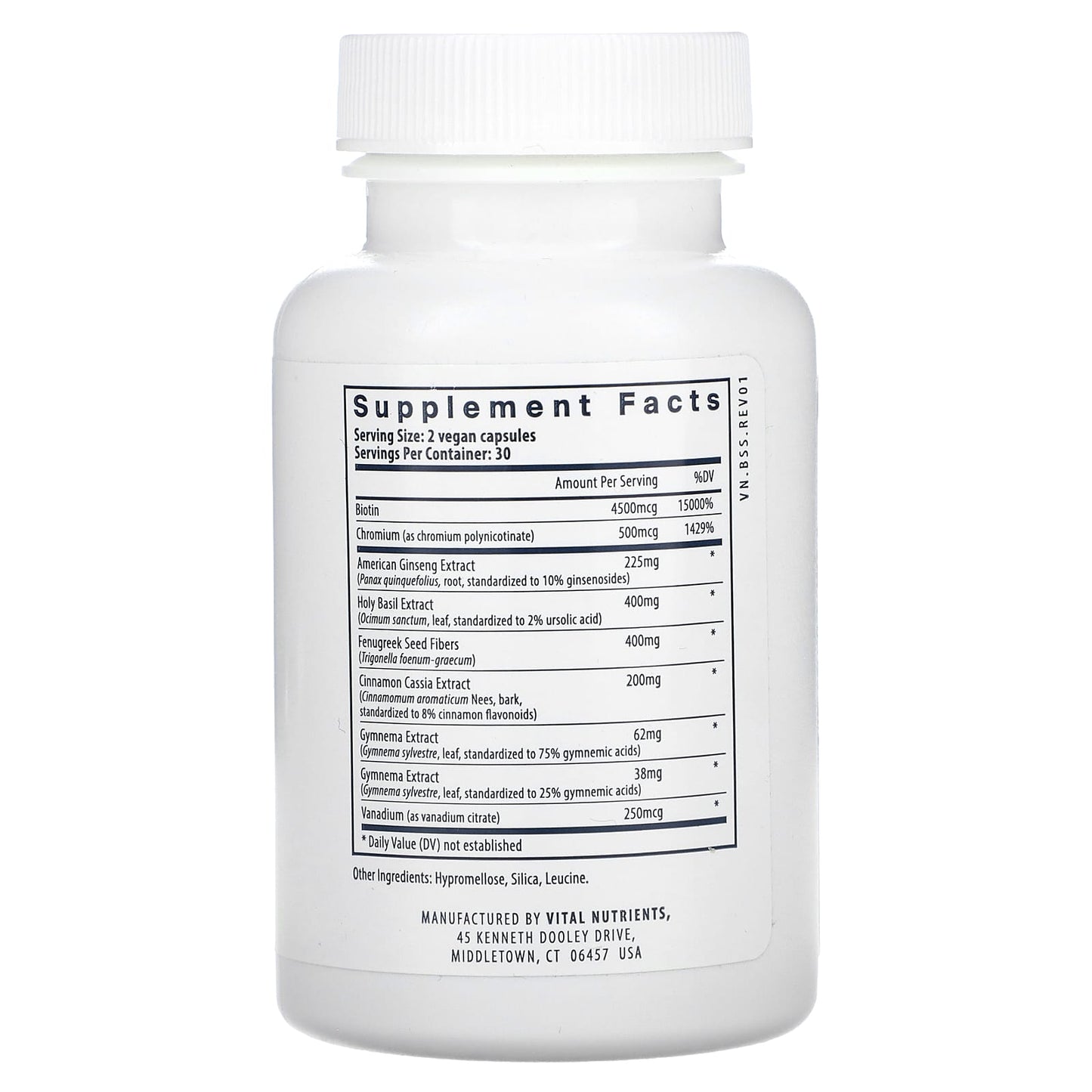 Vital Nutrients, Blood Sugar Support, 60 Vegan Capsules UPC 693465258118 | HiLife Vitamins