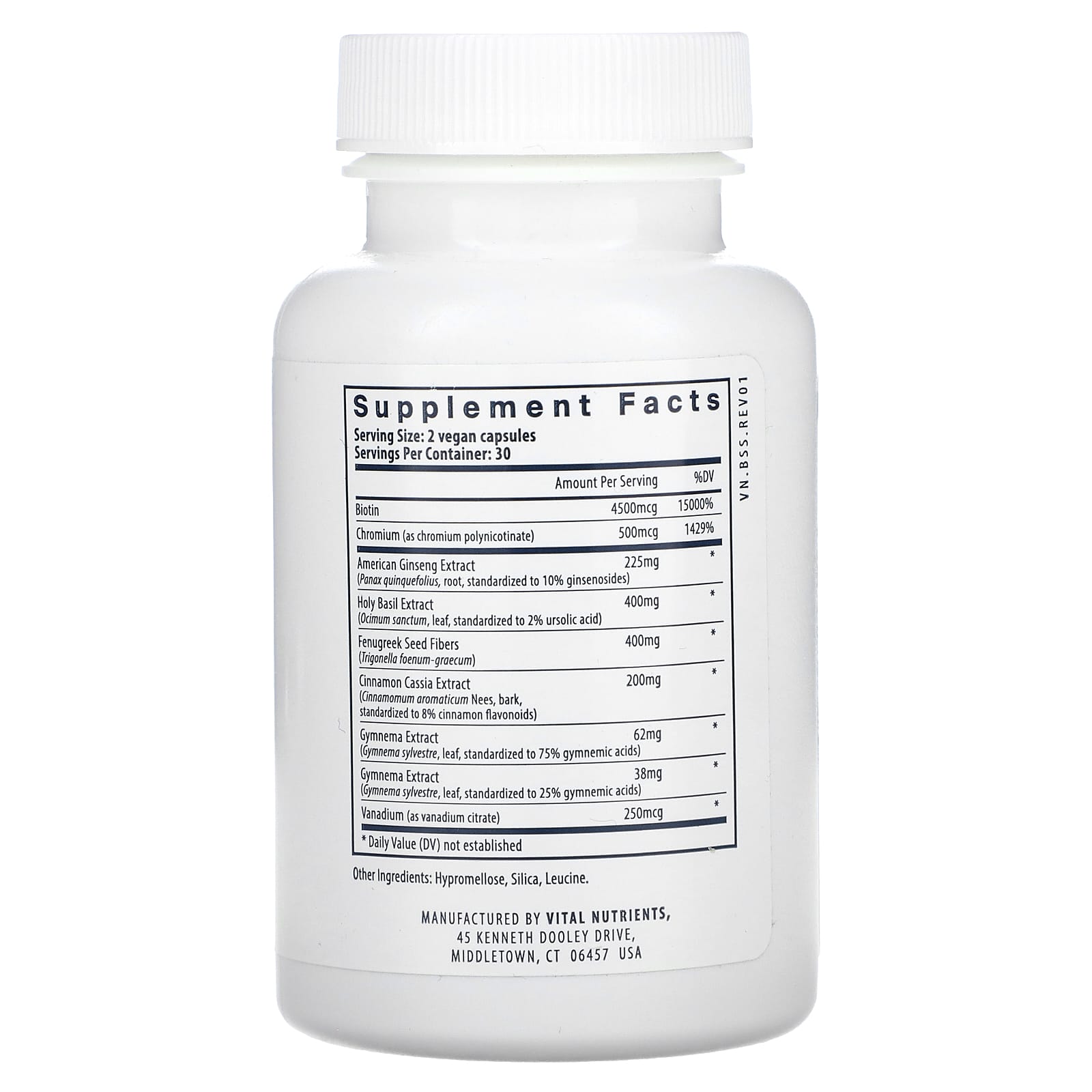 Vital Nutrients, Blood Sugar Support, 60 Vegan Capsules UPC 693465258118 | HiLife Vitamins