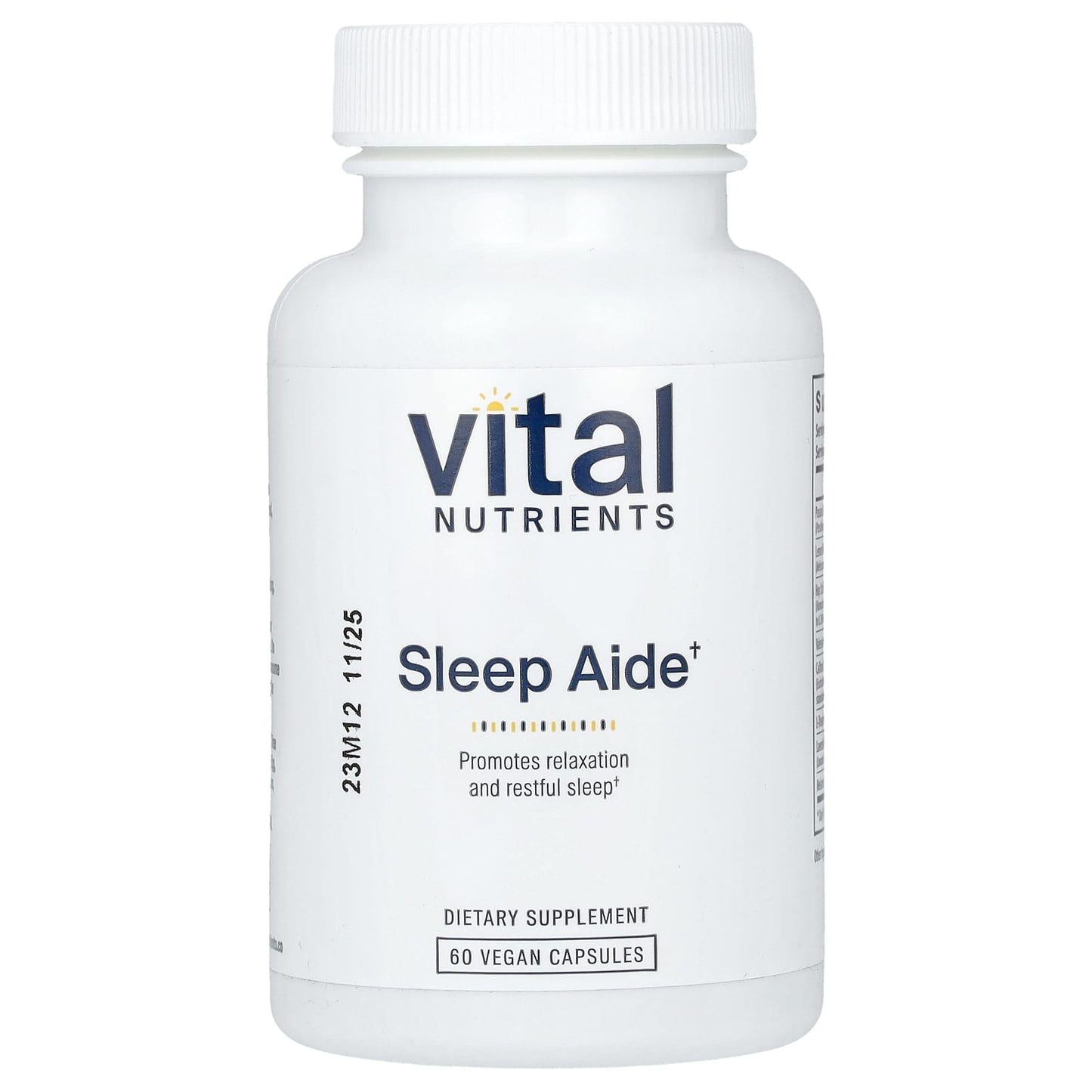 Vital Nutrients, Sleep Aide, 60 Vegan Capsules UPC 693465269114 | HiLife Vitamins