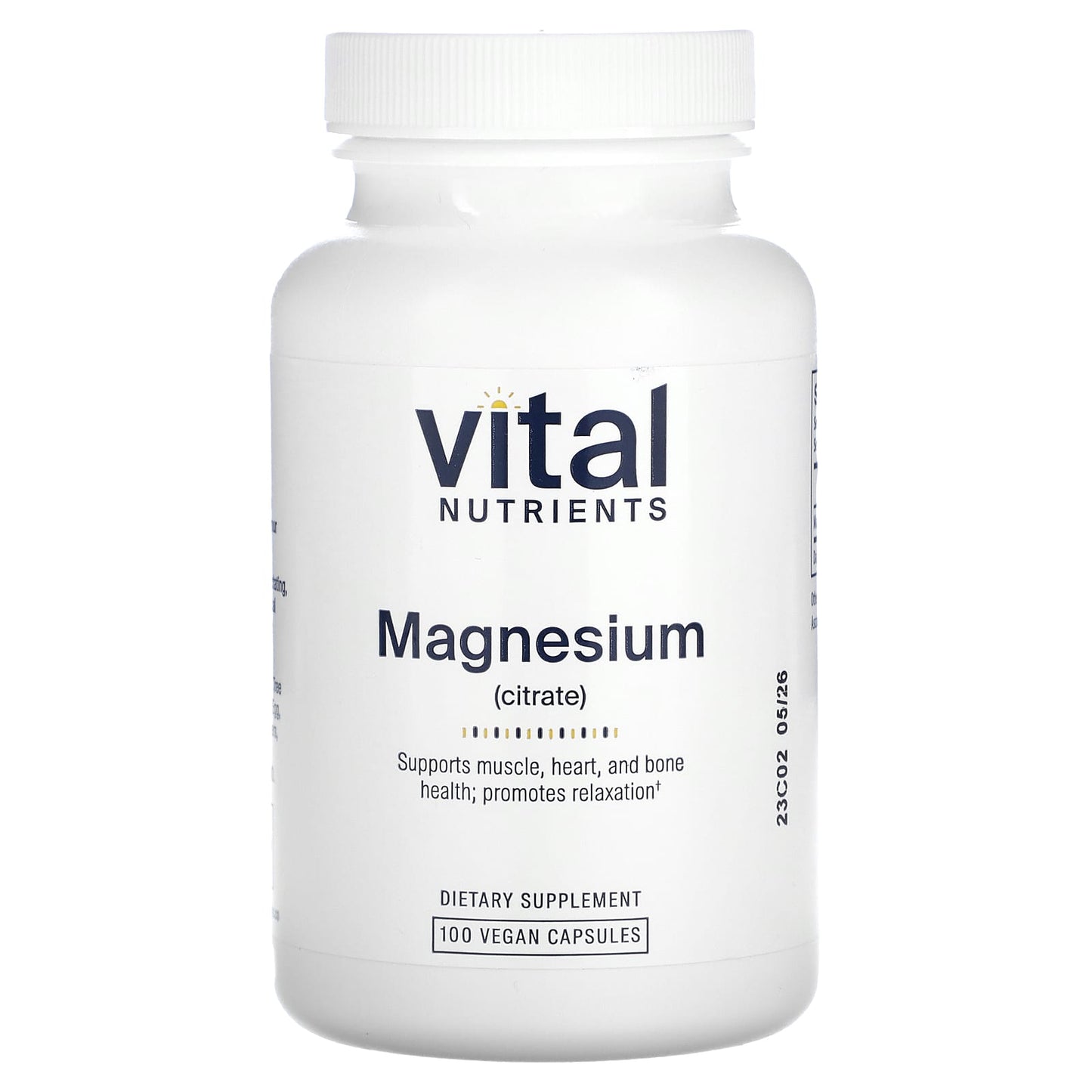Vital Nutrients, Magnesium (Citrate), 100 Vegan Capsule UPC 693465305119 | HiLife Vitamins