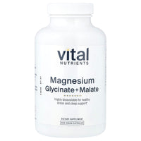 Vital Nutrients, Magnesium, Glycinate + Malate, 200 Vegan Capsules - 693465306215 | Hilife Vitamins