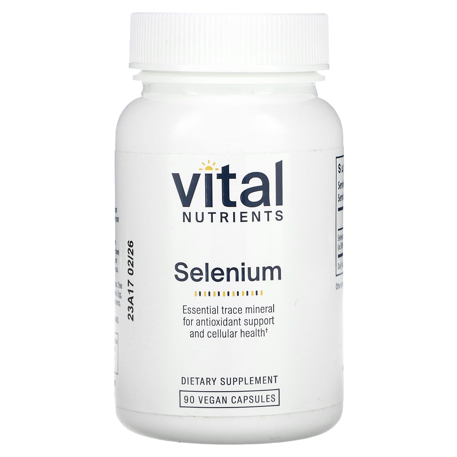 Vital Nutrients, Selenium, 90 Vegan Capsules UPC 693465308110 | HiLife Vitamins