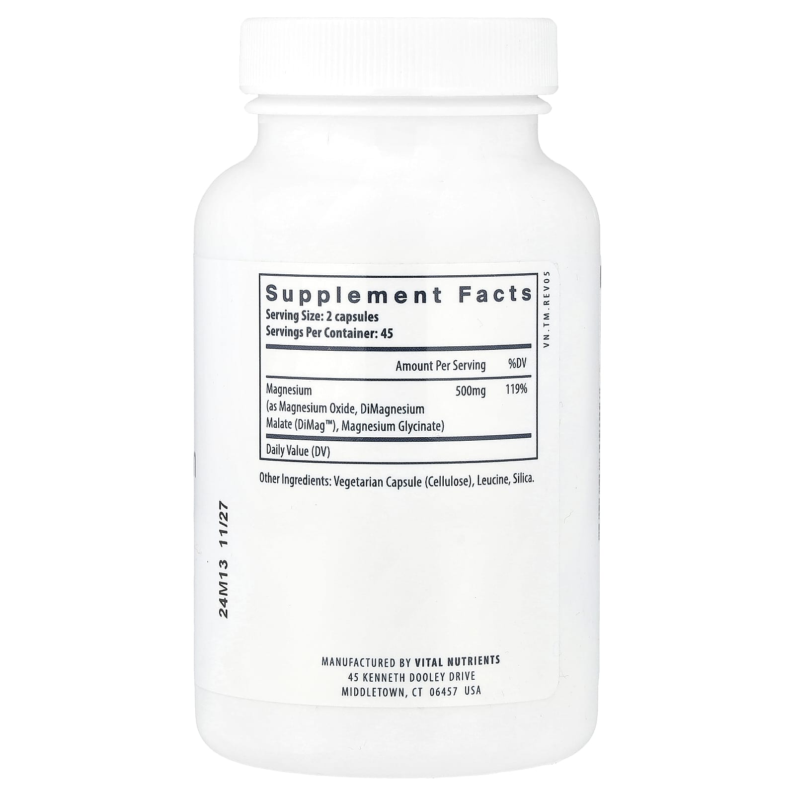 Vital Nutrients, Triple Magnesium Complex, 90 Vegan Capsules UPC 693465309117 | Hilife Vitamins