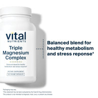 Vital Nutrients, Triple Magnesium Complex, 90 Vegan Capsules UPC 693465309117 | Hilife Vitamins