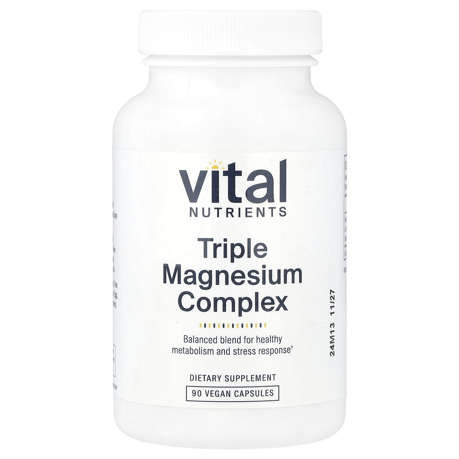 Vital Nutrients, Triple Magnesium Complex, 90 Vegan Capsules UPC 693465309117 | Hilife Vitamins