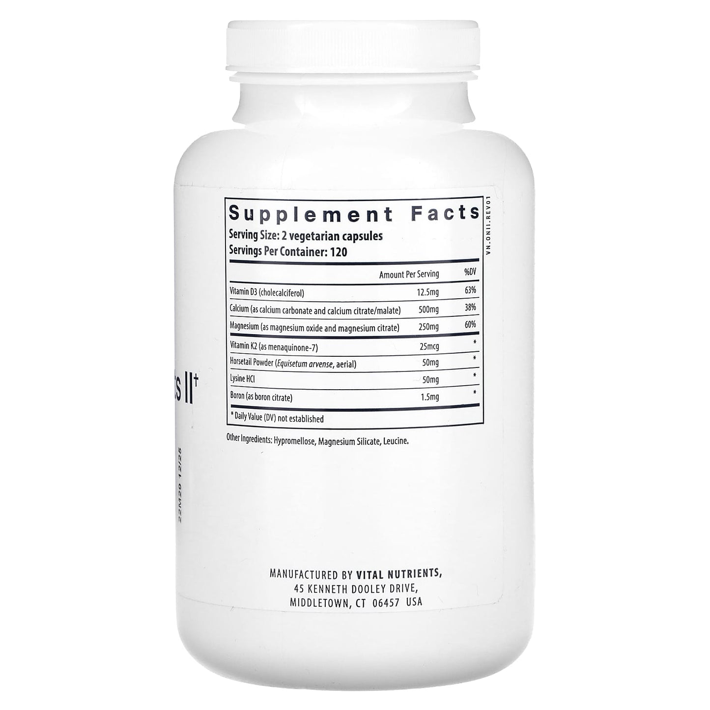 Vital Nutrients, Osteo-Nutrients II with Vitamin K2-7, 240 Vegetarian Capsules UPC 693465311110 | HiLife Vitamins
