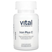 Vital Nutrients, Iron Plus C, 100 Vegan Capsules UPC 693465315118 | HiLife Vitamins