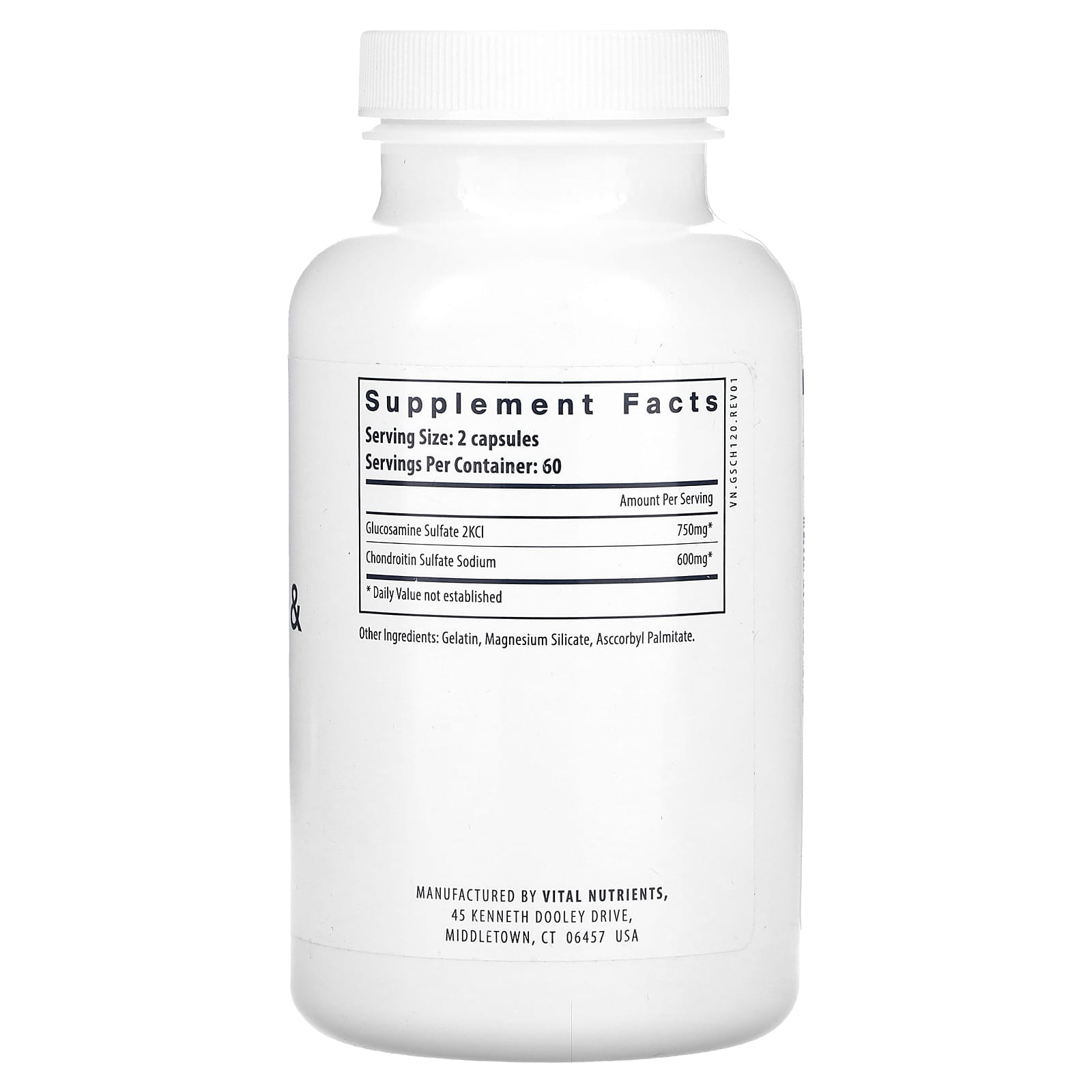 Vital Nutrients, Glucosamine & Chondroitin, 120 Capsules UPC 693465413210 | HiLife Vitamins