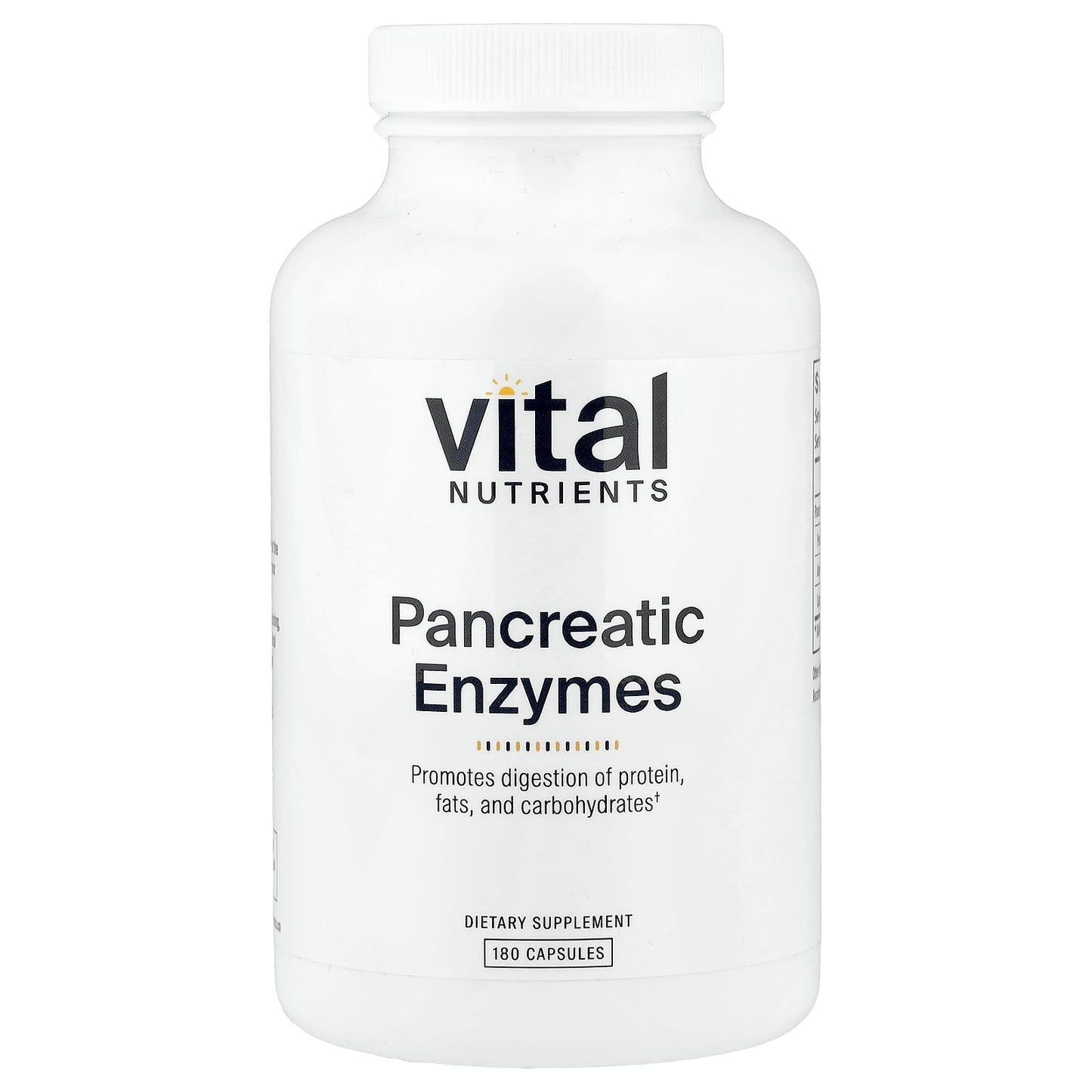 Vital Nutrients, Pancreatic Enzymes, 180 Capsules UPC 693465417218 | Hilife Vitamins