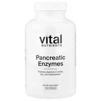 Vital Nutrients, Pancreatic Enzymes, 180 Capsules UPC 693465417218 | Hilife Vitamins