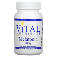 Vital Nutrients, Melatonin - 20 mg, 60 Vegetarian Capsules - 693465419113 | Hilife Vitamins