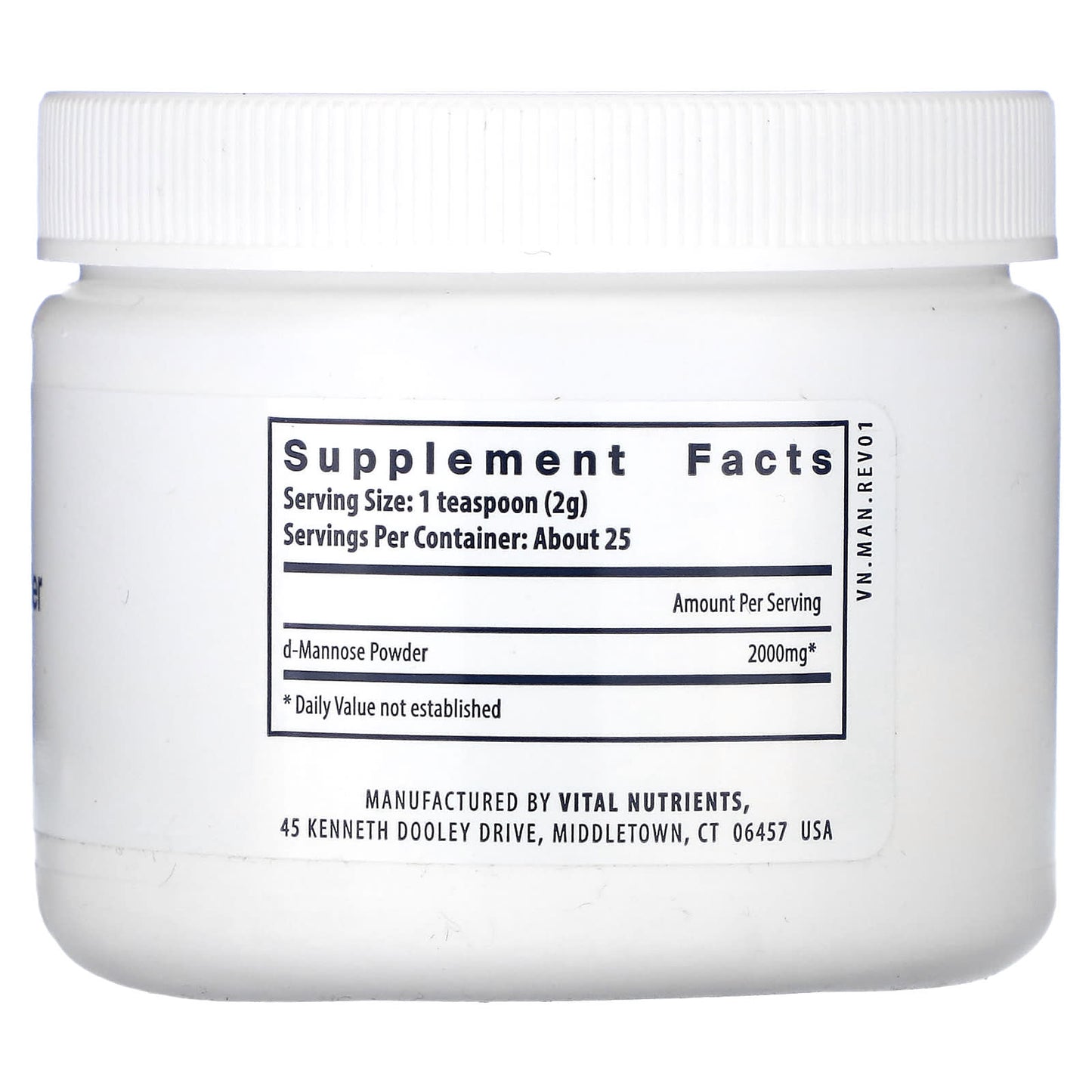 Vital Nutrients, Mannose Powder, 1.76 oz (50 g) UPC 693465437117 | HiLife Vitamins