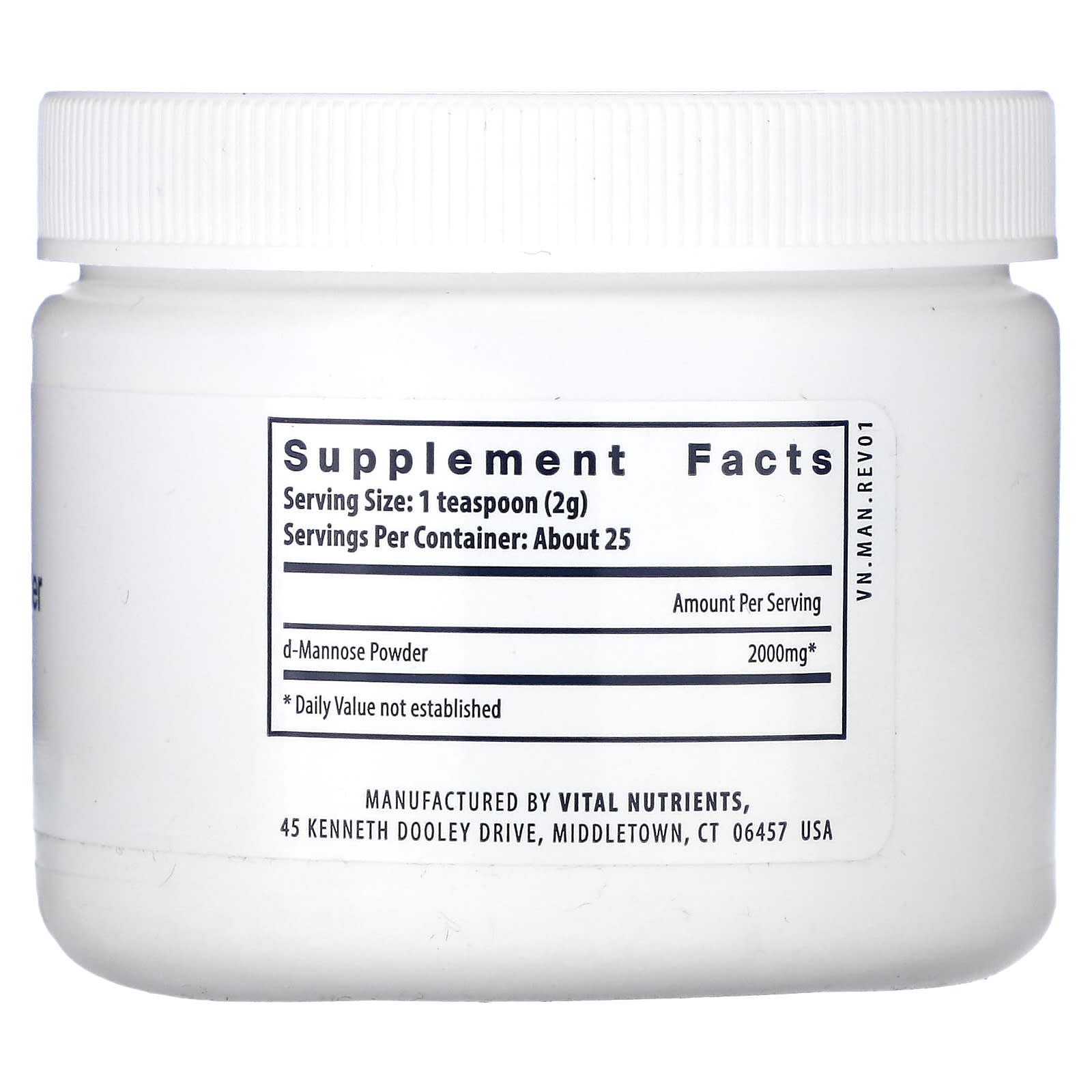 Vital Nutrients, Mannose Powder, 1.76 oz (50 g) UPC 693465437117 | HiLife Vitamins