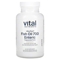 Vital Nutrients, Ultra Pure, Fish Oil 700 Enteric, 90 Enteric Coated Softgels UPC 693465445112 | HiLife Vitamins