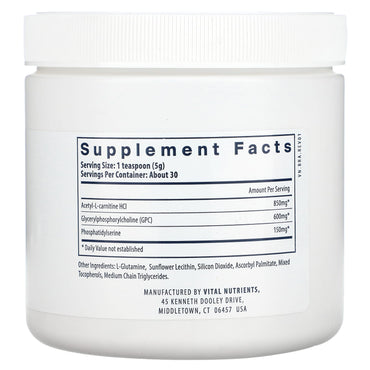 Vital Nutrients, Vital Brain Powder, 5.3 oz (150 g) UPC 693465449110 | HiLife Vitamins