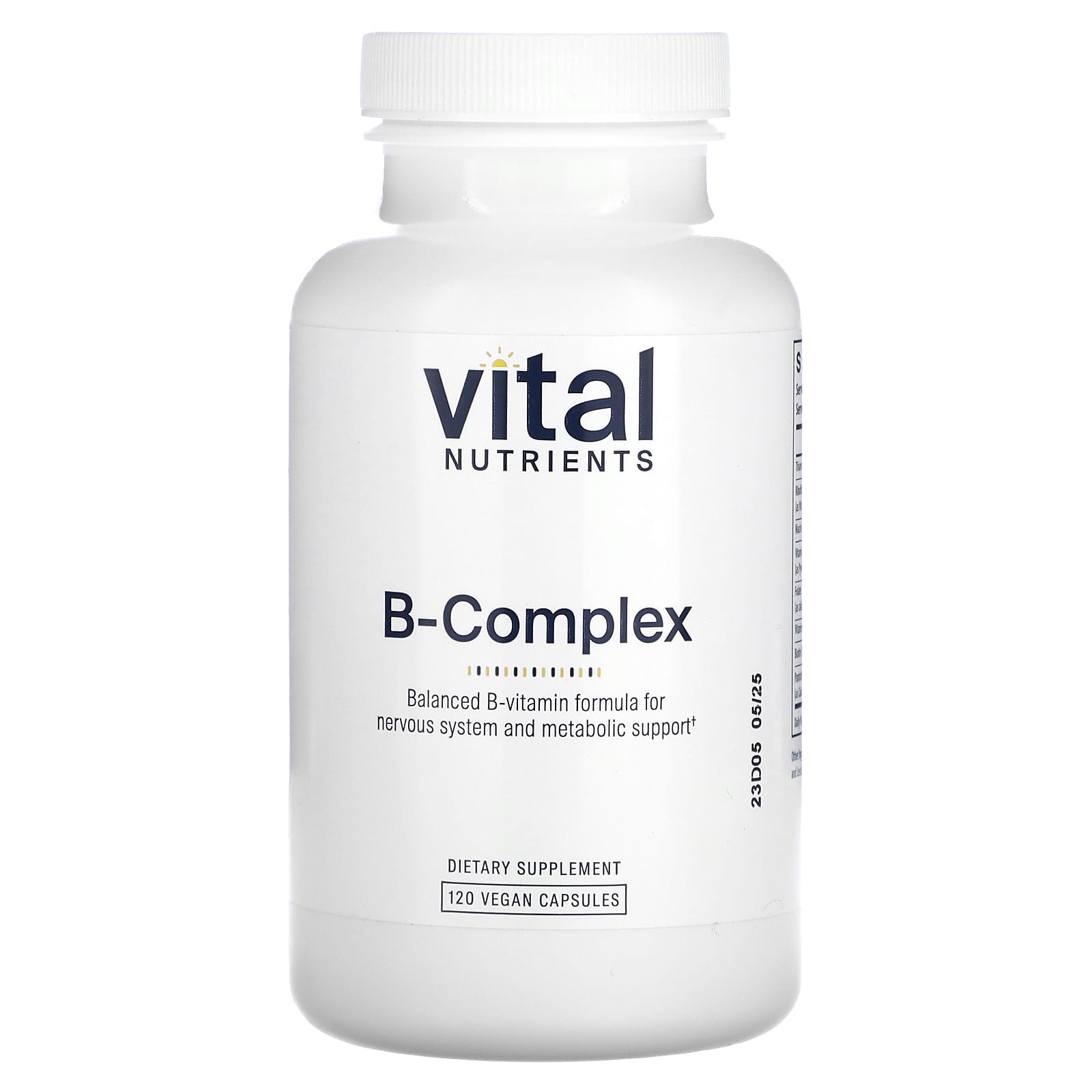 Vital Nutrients, B-Complex, 120 Vegan Capsules UPC 693465500217 | HiLife Vitamins