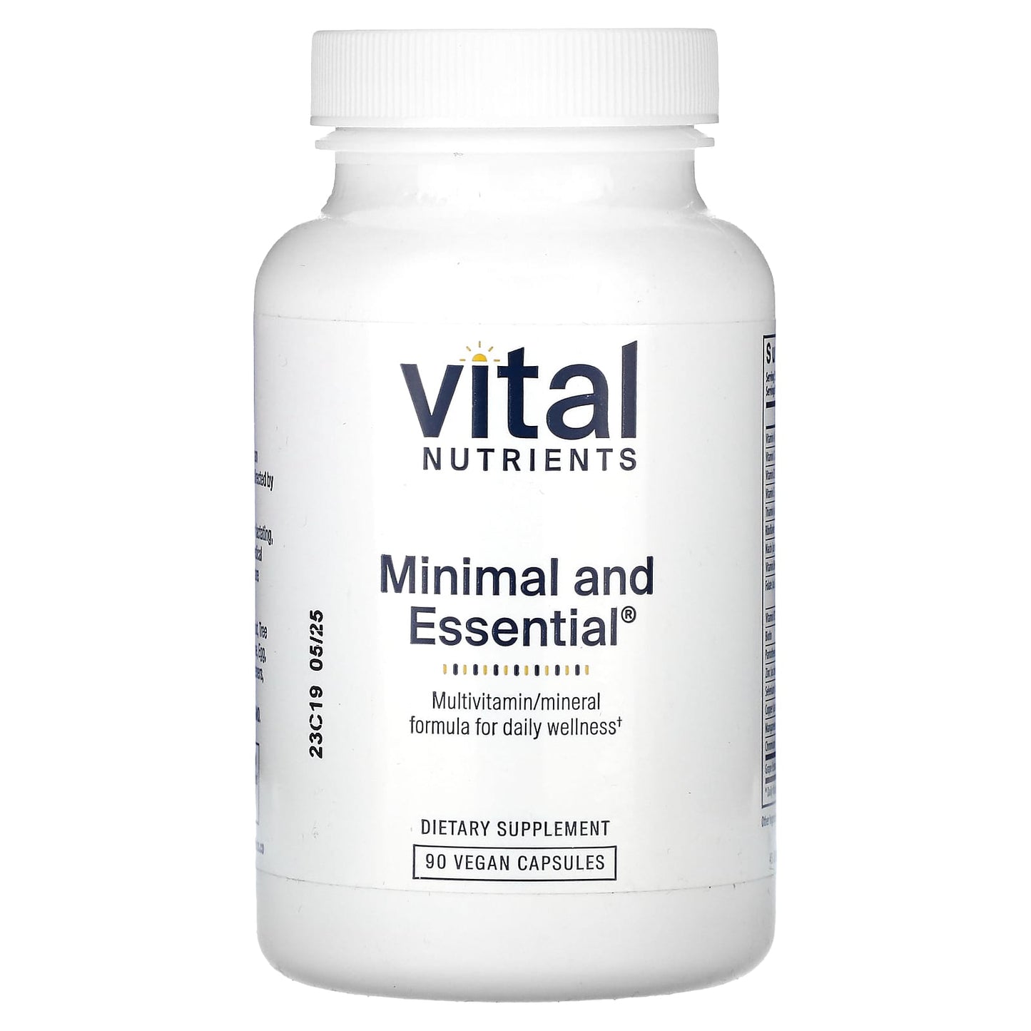 Vital Nutrients, Minimal and Essential, 90 Vegan Capsules UPC 693465502112 | HiLife Vitamins