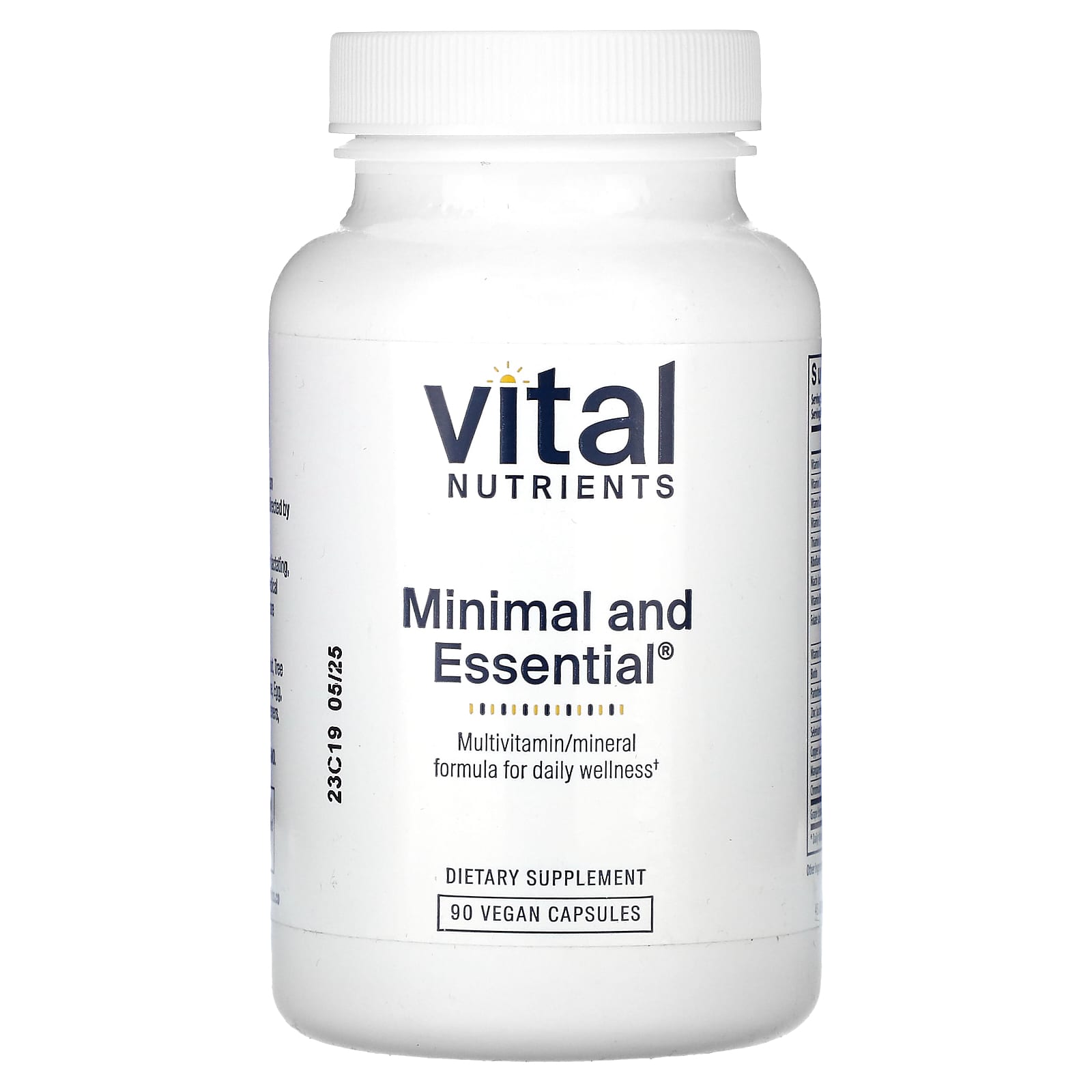 Vital Nutrients, Minimal and Essential, 90 Vegan Capsules UPC 693465502112 | HiLife Vitamins