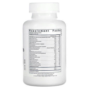 Vital Nutrients, Multi-Nutrients (with Iron & Iodine), 180 Vegetarian Capsules UPC 693465505113 | HiLife Vitamins