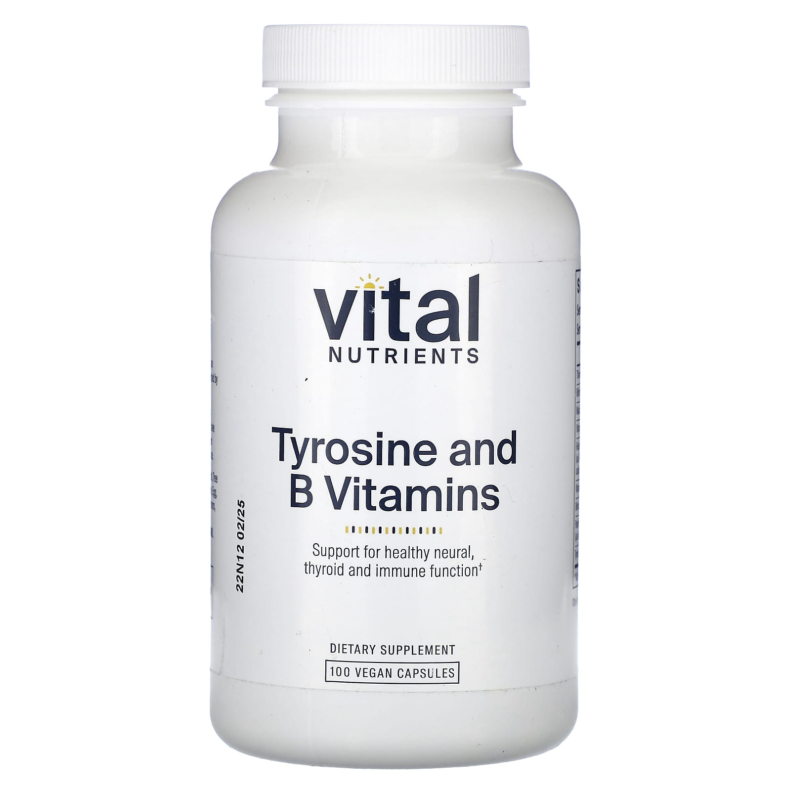 Vital Nutrients, Tyrosine and B Vitamins, 100 Vegan Capsules UPC 693465508114 | HiLife Vitamins