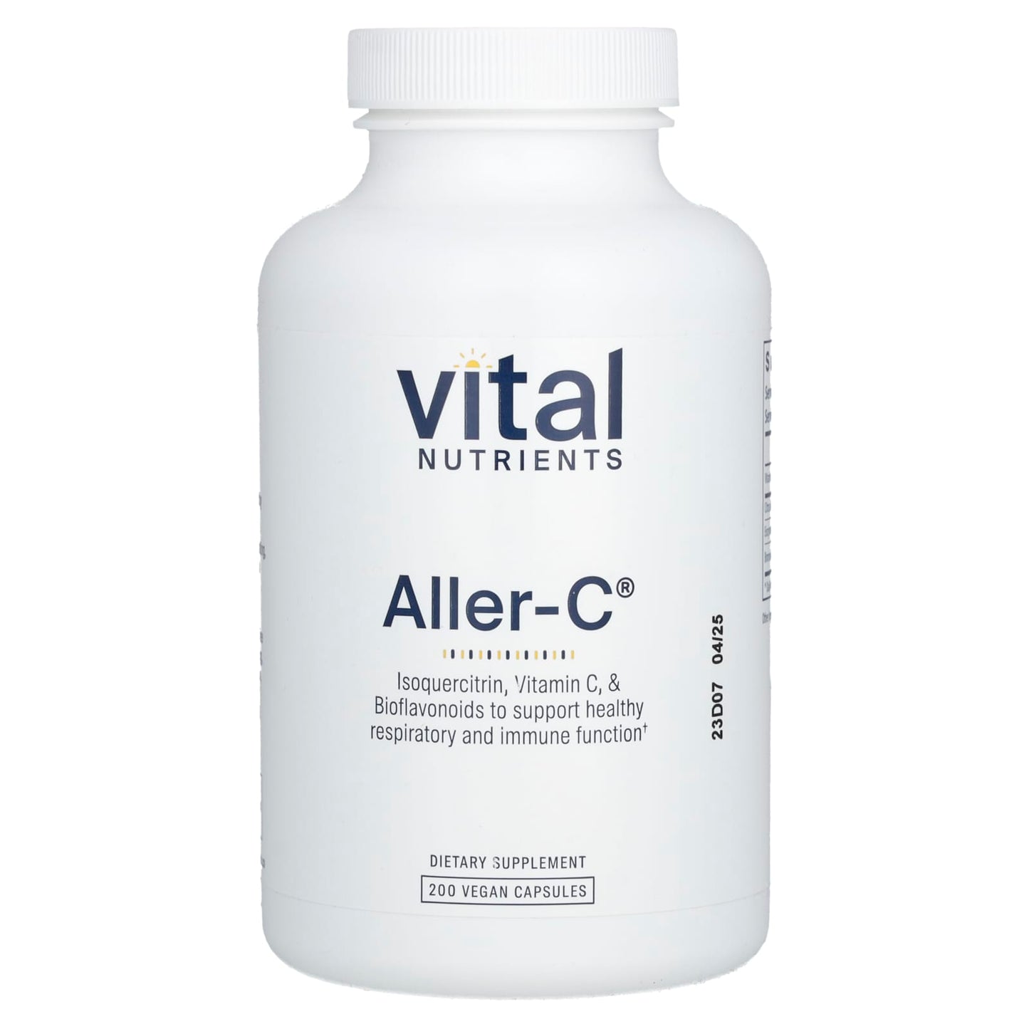 Vital Nutrients, Aller-C, 200 Vegan Capsules UPC 693465524213 | HiLife Vitamins