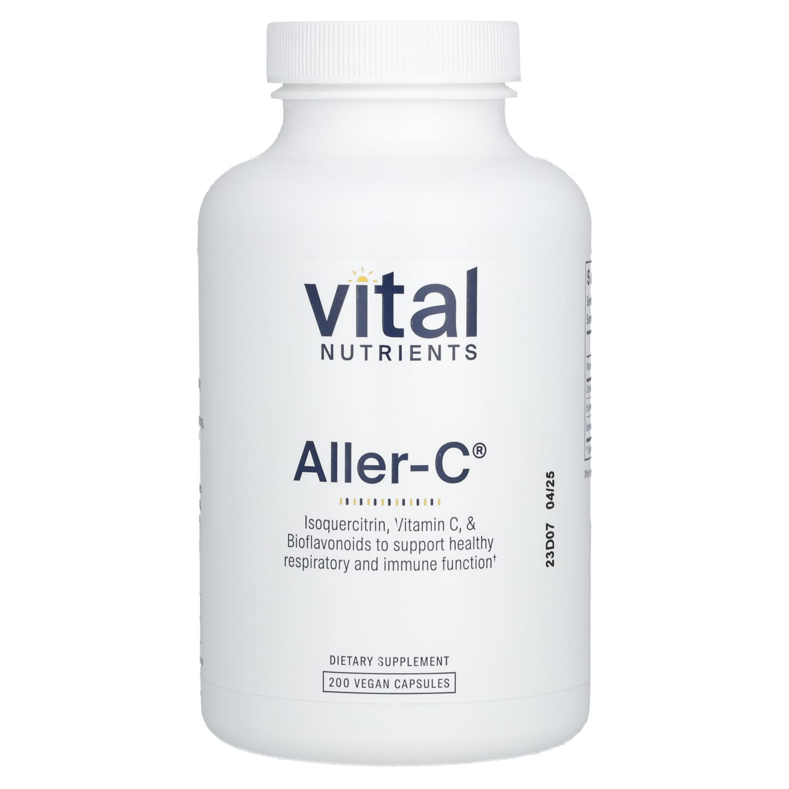 Vital Nutrients, Aller-C, 200 Vegan Capsules UPC 693465524213 | HiLife Vitamins