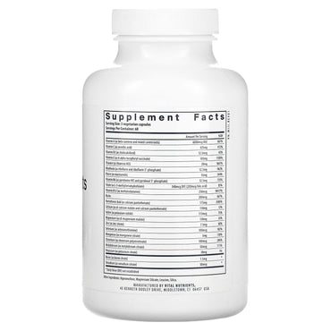 Vital Nutrients, Multi-Nutrients Citrate/Malate (Without Copper & Without Iron), 180 Vegetarian Capsules UPC 693465525111 | HiLife Vitamins