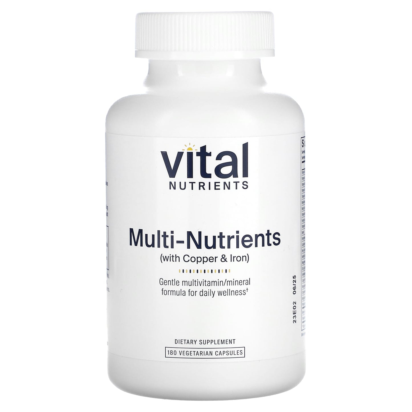 Vital Nutrients, Multi-Nutrients (with Copper & Iron), 180 Vegetarian Capsules UPC 693465530115 | HiLife Vitamins