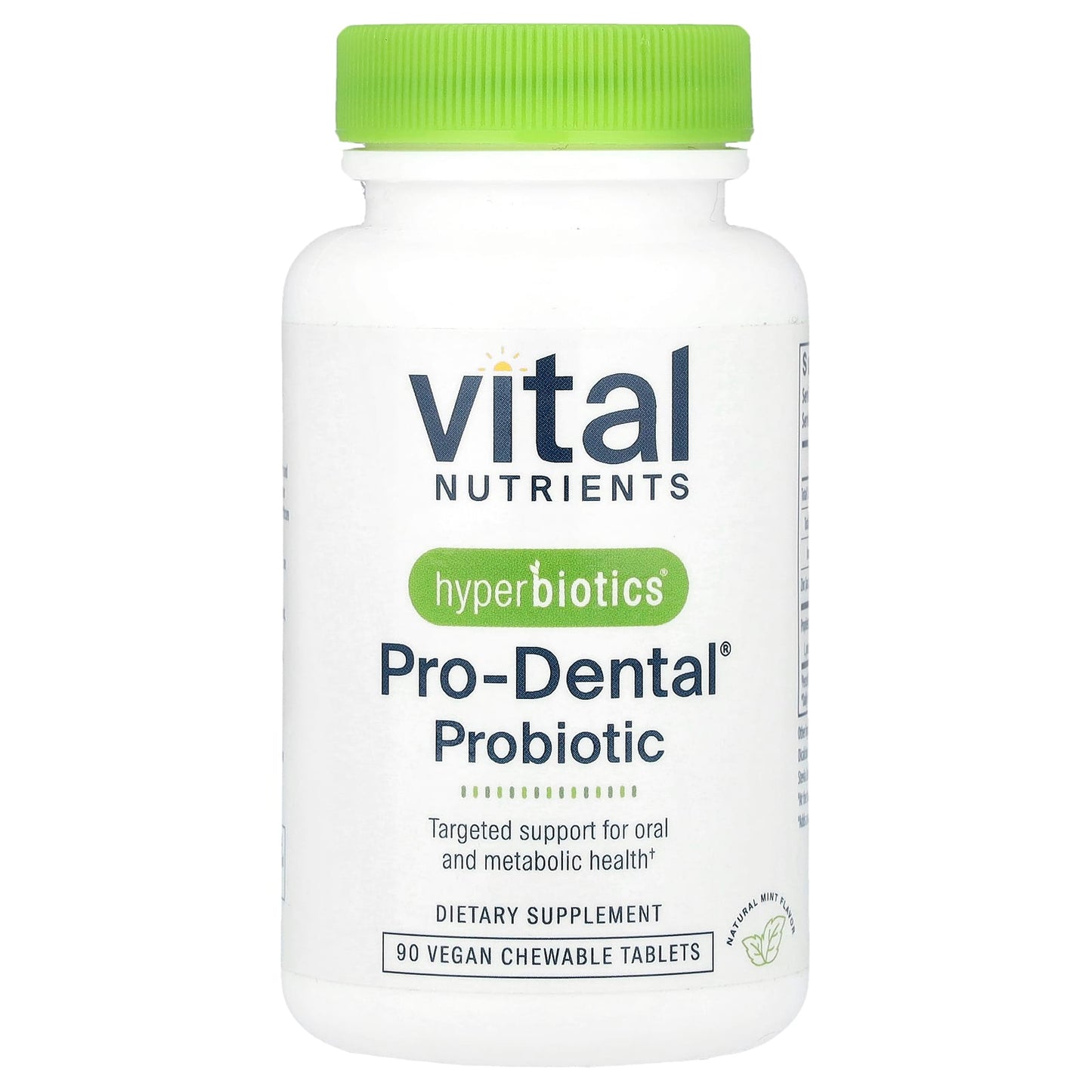 Vital Nutrients, Hyperbiotics®, Pro-Dental® Probiotic, Natural Mint, 90 Vegan Chewable Tablets - 9506000113708