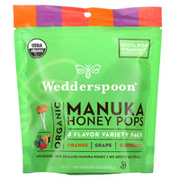 Wedderspoon, Organic Manuka Honey Variety Pak Lollipops, 24 lollipops UPC 814422022423 | Hilife Vitamins