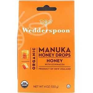 Wedderspoon, Organic Manuka Honey Drops, 4 Oz - 814422022874 | Hilife Vitamins