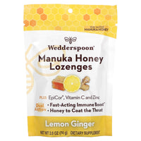 WEDDERSPOON, Manuka Honey Immunity Lozenge Lemon Ginger, 2.6 OUNCE UPC 814422023833 | Hilife Vitamins
