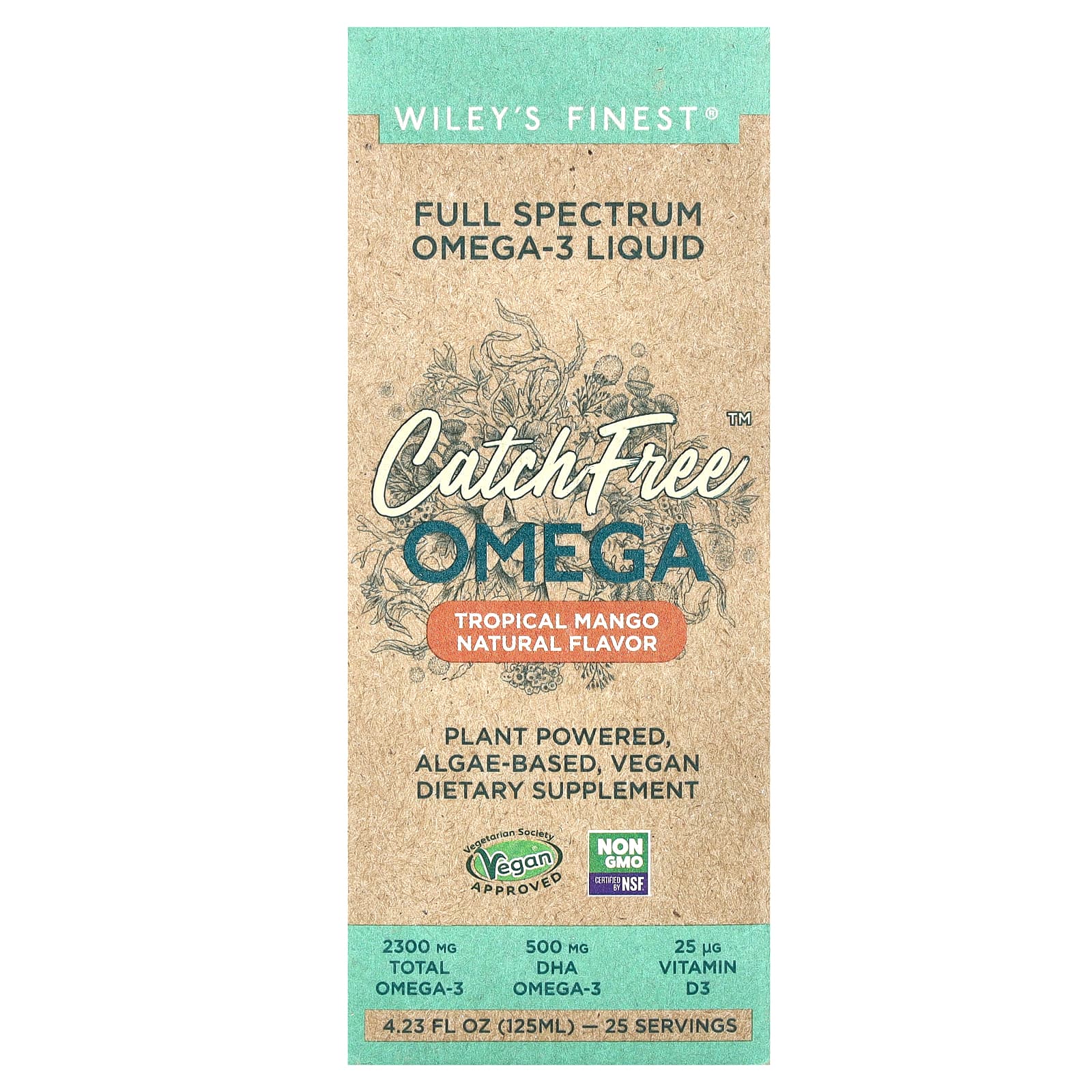 Wiley's Finest, CatchFree Omega, Tropical Mango, 4.23 fl oz (125 ml) UPC 857188004623 | HiLife Vitamins