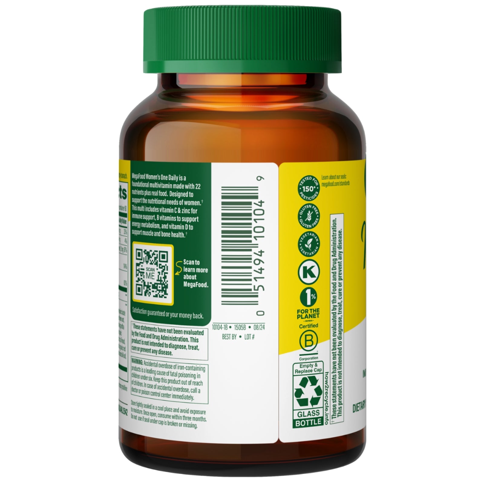 Megafood, Women’s One Daily, 60 Tablets UPC 051494101049 | HiLife Vitamins